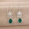 Green Onyx Gemstone 925 Sterling Silver Handmade Jewelry Dangle Earrings 1.84" May Birthmonth Jewelry For Women CE-23-15