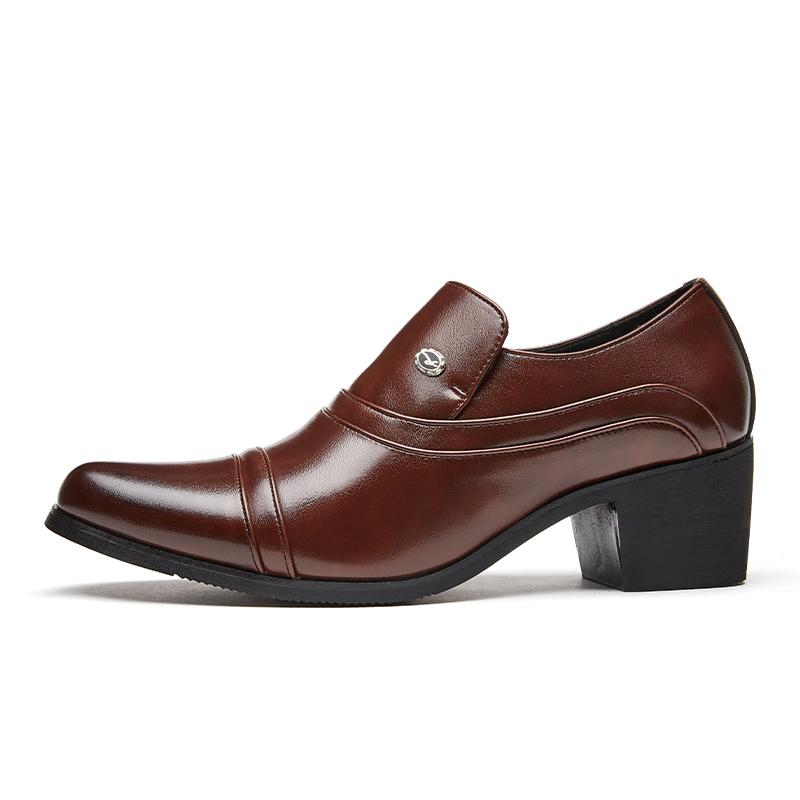 Men Business Formal Height Increasing Leather