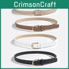 Solid Womens Leather Belt With Alloy Pin Buckle For Casual Attire