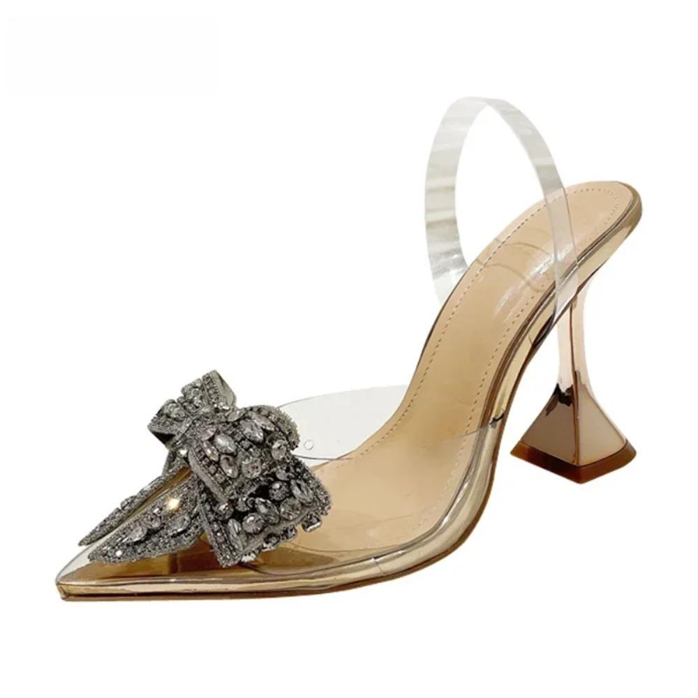 Pesstwei Sexy Kristall Damenschuhe Pumps Diamant PVC Transparent Hohe Absätze Sandalen Street Style Damen Mules Schuhe Zapatos De Mujer