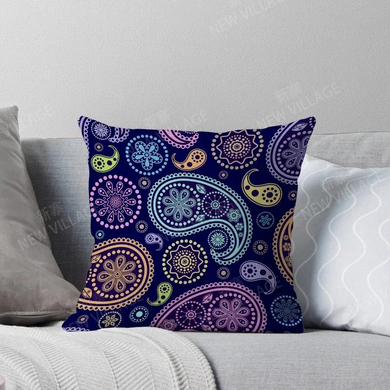 Mandala Flower Series Throw Pillow Cover With Short Plush Print For Living Room Sofa Decoration Cushion Cover Pillow Covers
