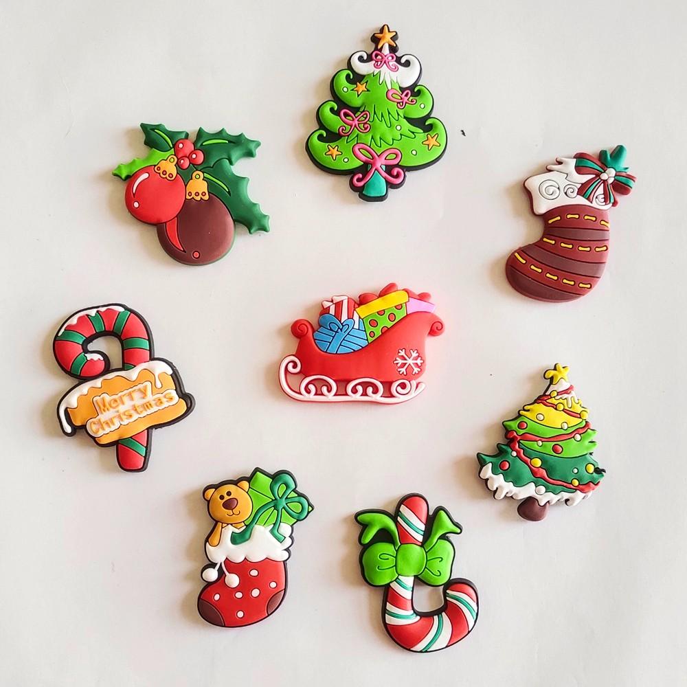 Creative Christmas Fridge Magnet Set Cartoon Christmas Decoration Magnetic Refrigerator Stickers for Kids New Year Decor Gifts