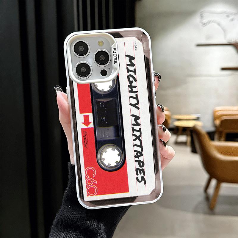 Vintage 90S Cassette Tape Pattern Soft Phone Case for iPhone 15 16 17 Pro Max 17Air 16E 14 Plus 13 12 Mini Shockproof Cover Back