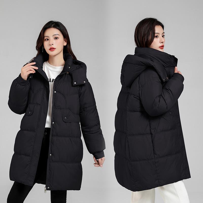 Down Cotton-padded Jacket Women's Long Winter New Korean Version of Loose Padded Cotton-padded Casual Ladies Cotton-padded Jacket.