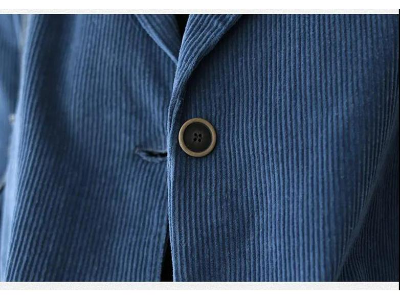 Spring 2023 Women's Corduroy Suit Collar Jacket - Retro Casual Solid Color Long Sleeve Outerwear