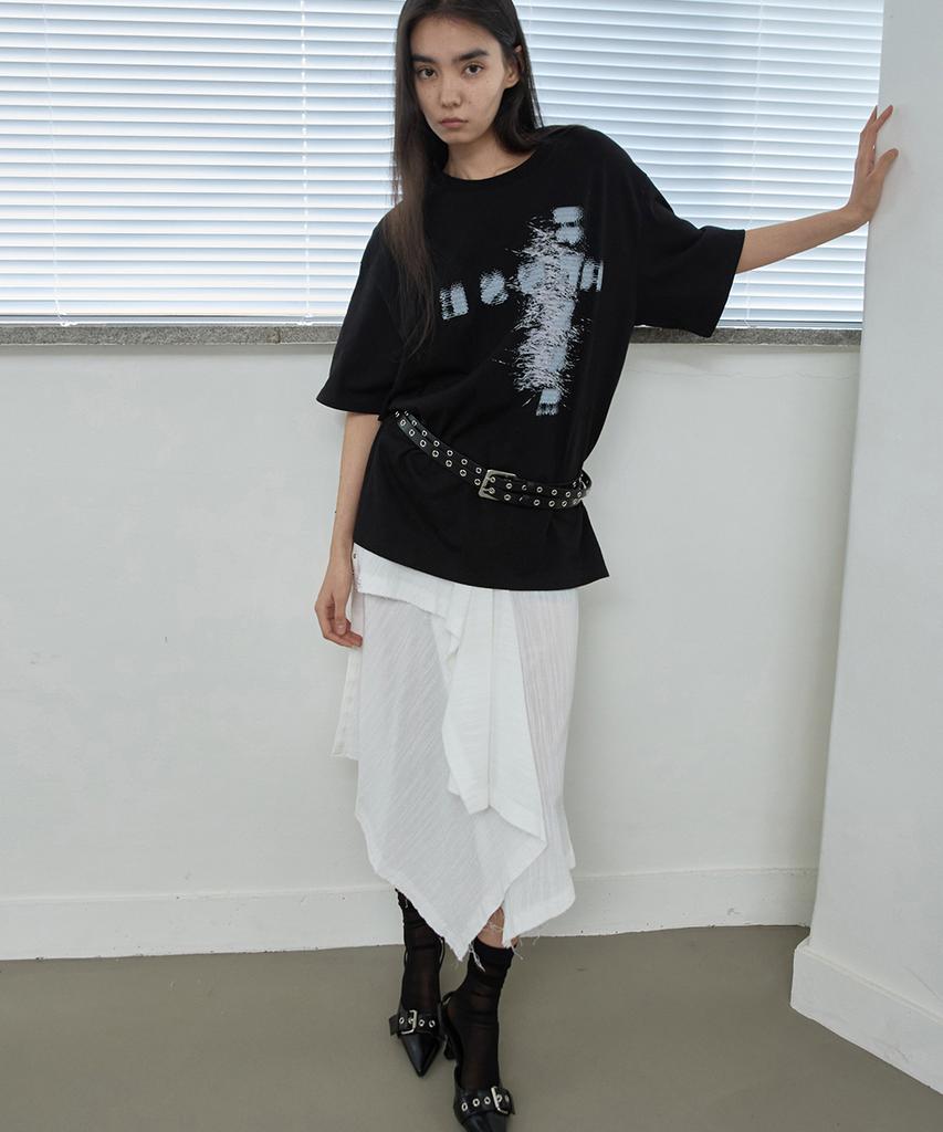 Lense Oversized Logo Graphic Tee Black