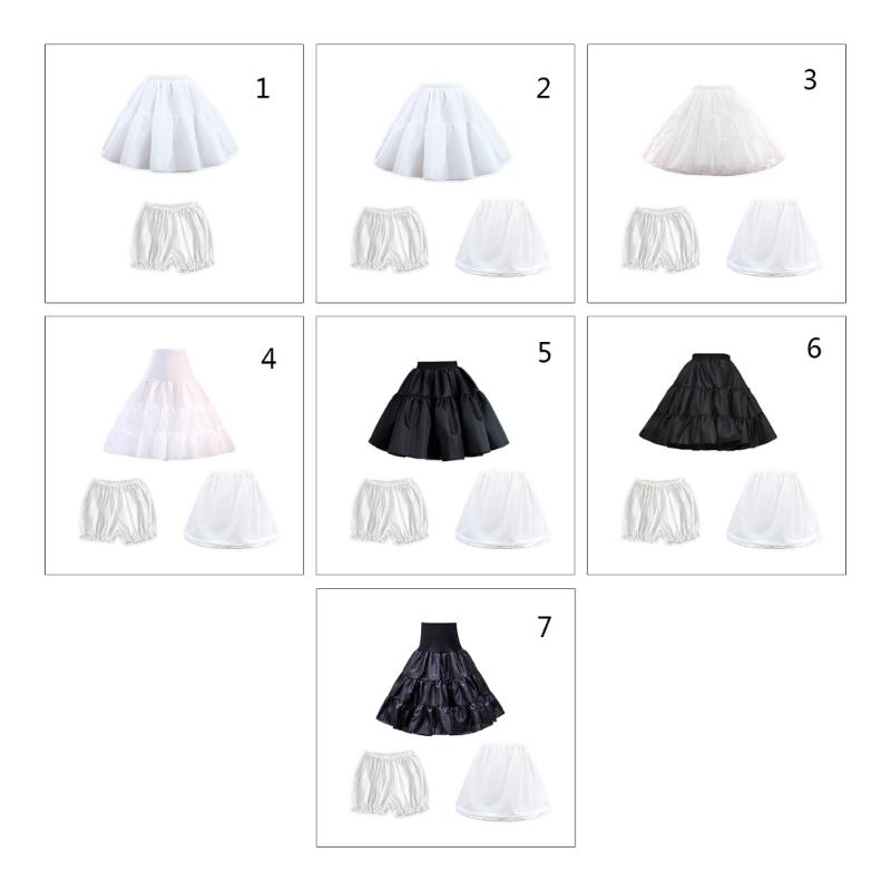 2/3pcs Hoop Skirt Petticoat for Women Underskirt for Wedding Dress Ball-Gown Girls Crinoline-Slips White/Black