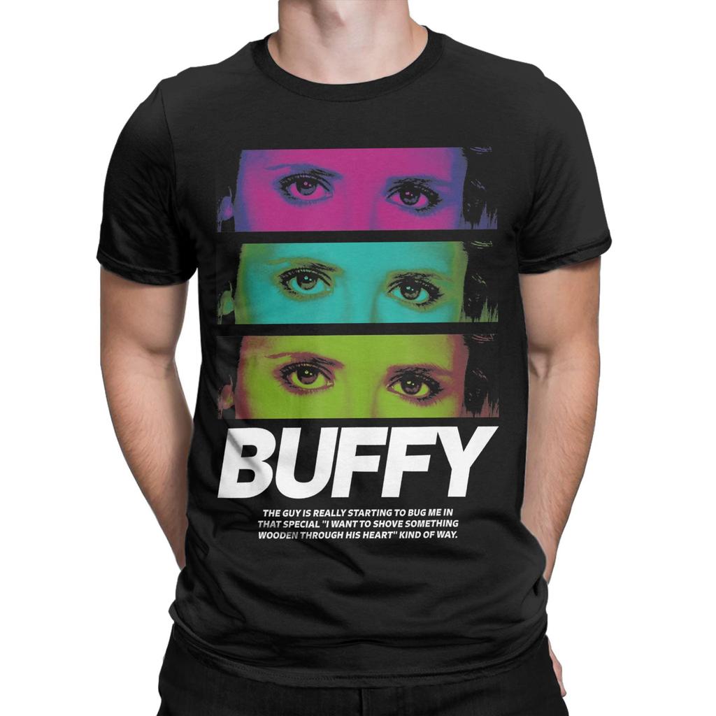 Men's T-Shirt Buffy the Vampires Slayer Hipster 100% Cotton Tees Short Sleeve T Shirts Crewneck Clothing Summer