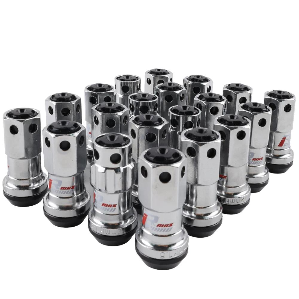 Новые гоночные секретные гайки R40 (20шт) + 2 комплекта секретных ключей - гайки колесные 44 мм, M12x1.5 чёрный