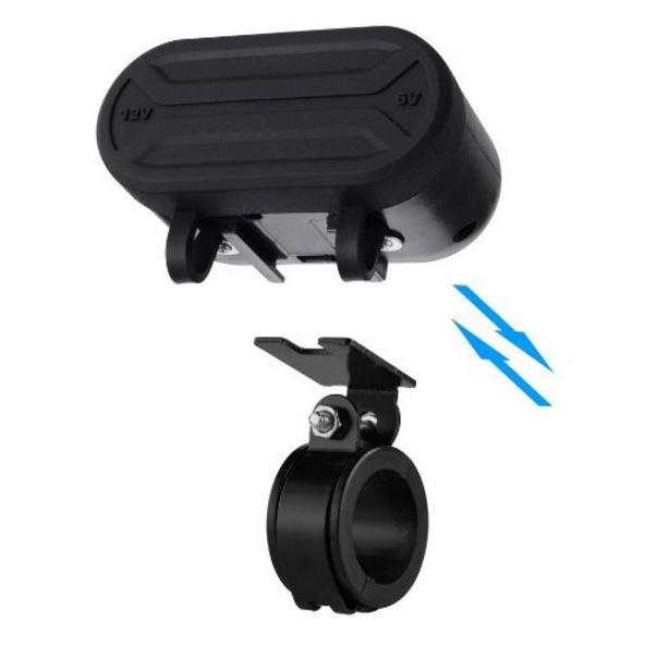 Motorcycle cigarette lighter female seat + dual USB charging interface + switch