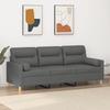 Vidaxl 3-Sitzer Sofa mit Kissen, Dunkelgrau, 180 cm, Stoff