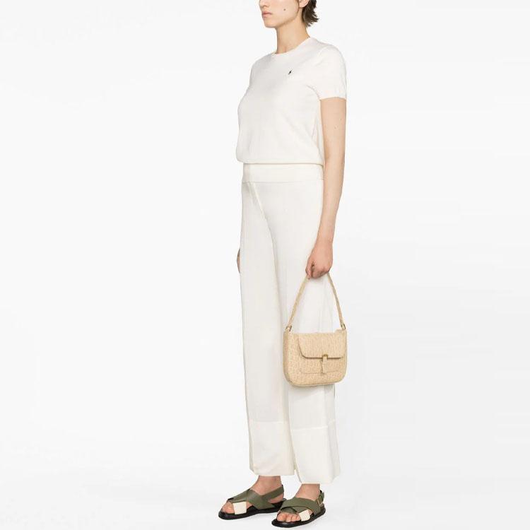 Polo Ralph Lauren Ss23 Solid Color Logo Embroidered Crew Neck Short Sleeve T-Shirt Women Tops Off-White 211891673-001