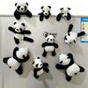 9pcs Stuffed Plush Panda Magnetic Toy Decorating Refrigerator Magnet for Home Beauty Decoration