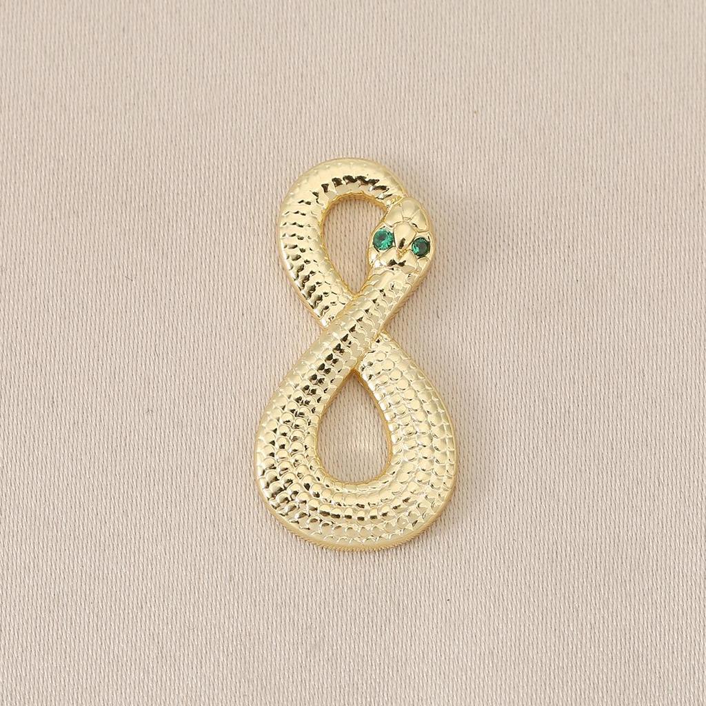 18K Gold Snake-Shaped Wrap Necklace with Color-Retention Copper Charm