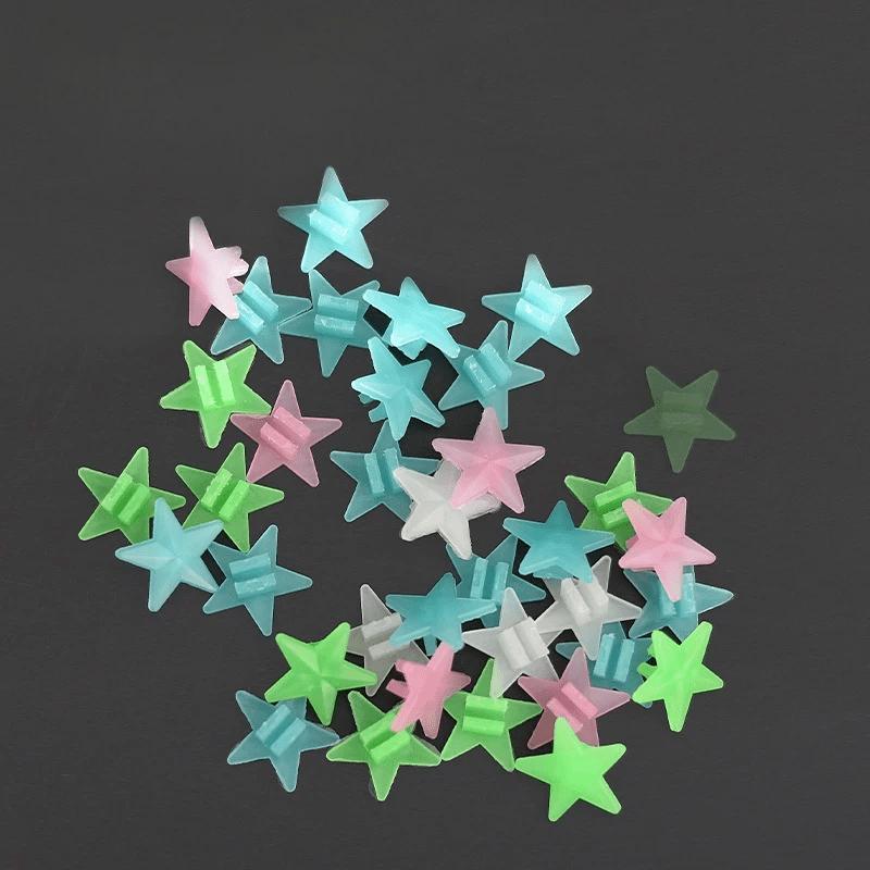 38pcs Glow-in-the-Dark Spoke Beads & Valve Caps, Glowable Star Wheel Nipples for Night Riding, Bike Wheel Decoration