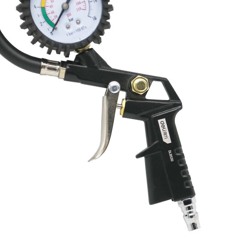 Deli Outdoor Tire Pressure Gauge with Inflator Head