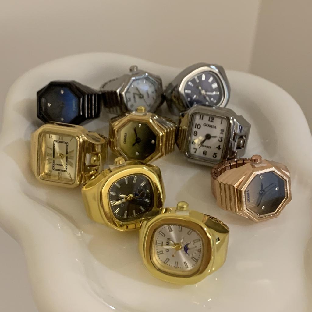 Hot Sales New Fashion Personality Rings Creative Alloy Watches Rings for Women Men Couple Rings Party Jewelry Accessories Gifts