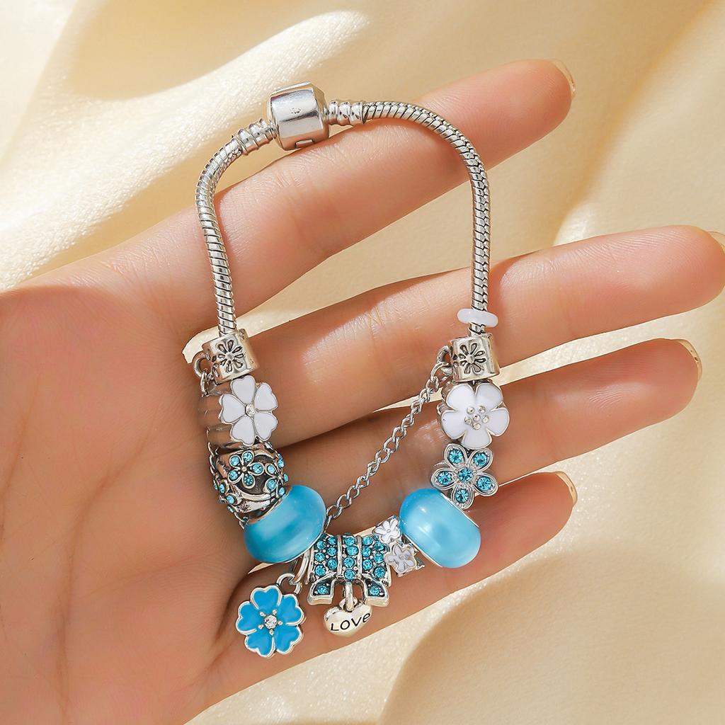 Fashion DIY Crystal Rhinestone Bracelet Personalized Beaded Chain Accessory for Women Girls Gift