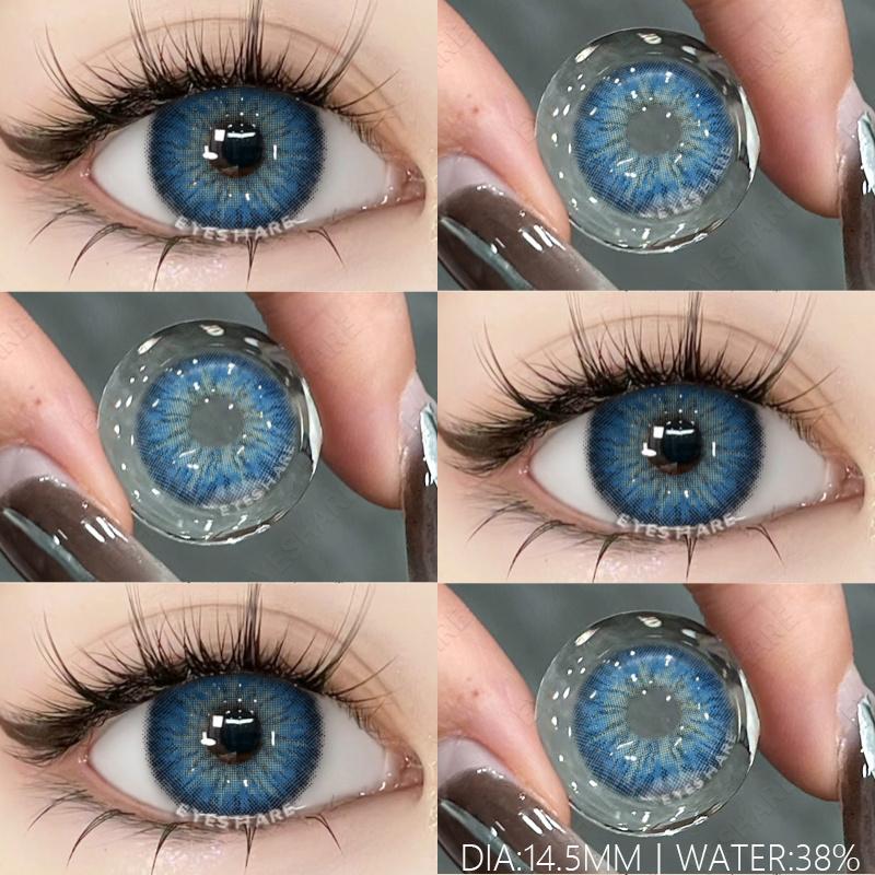 1 Pair New Colored Fashion Lenses Brown Eye Color Lenses Colored Pupils for Eyes Blue Lenses Yearly Gray Color Eye Lens
