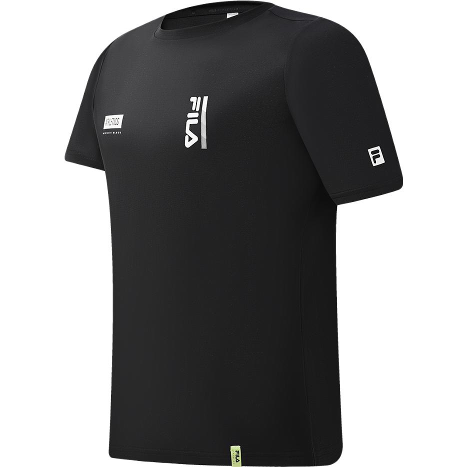 FILA Logo Round Neck Short Sleeve T-Shirt Men Tops Deep-Black A11M321117G-BK