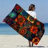 Bohemian Mandala Beach Blanket, Vibrant Geometric Pattern, Soft Absorbent Microfiber, Sand Free, Perfect for Travel