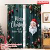 2pcs 2D Flat Printing Merry Christmas Curtains Merry Christmas Happy New Year_a Polyester Without Electricity Festive Holiday