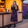 Women's Halloween Print Mesh Maxi Skirt with Elastic Waist for Party Costume