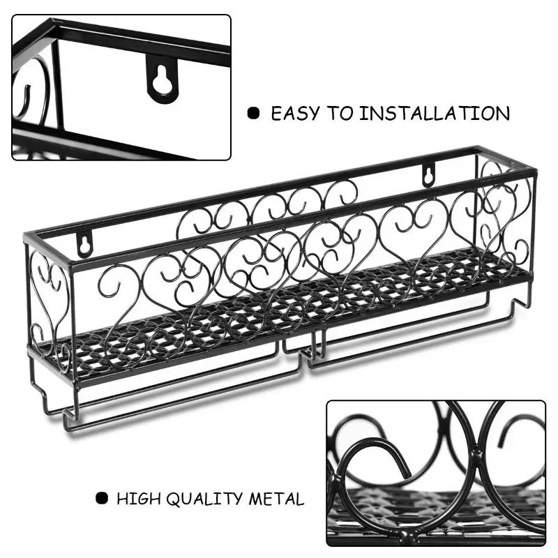 1pcs Wine Rack Cup Glass Holder Display Bar Shelf Wall Mounted Bottle Champagne Glass Hanger Holder Bar Organizer for Kitchen