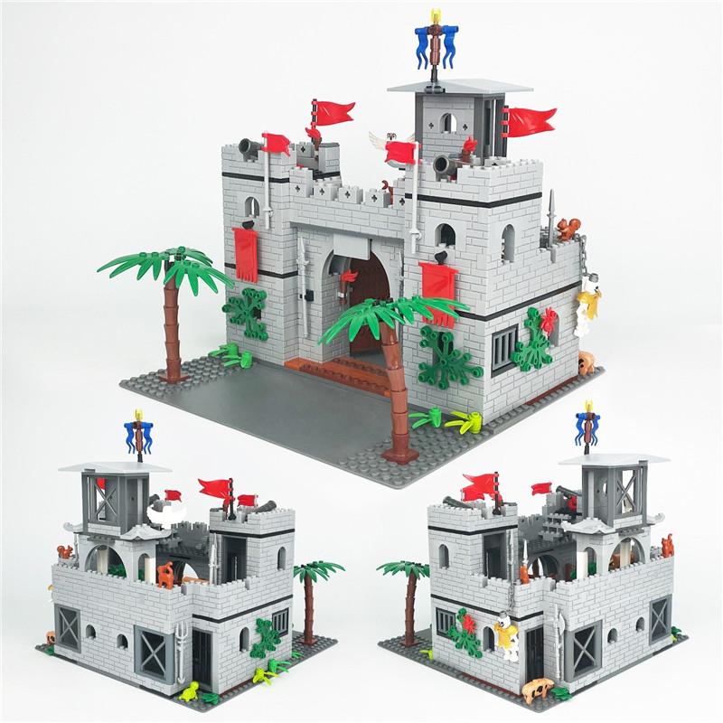 Medieval Cherbourg Castle Modular Buildings toy Imaginative Construction Castle Building Blocks Sets Blocks Playthings Room Decor Gifts