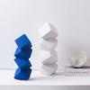 Ceramic Ornaments Geometric Square Sculpture Stacked Square Spliced Semi-circles Figurines Home Decoration Accessories