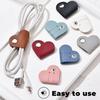 10Pcs Tidy Leather Cord Organizer Reusable Cable Straps Clips Flexible Wires Organiser Clip for Power Cord Headphone
