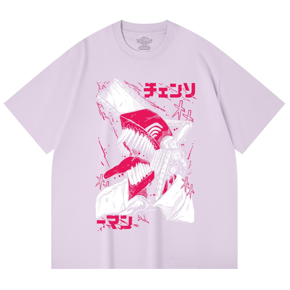 230 Gsm 100% Cotton Chainsaw Man V16 Denji Print Unisex Heavy Cotton T Shirt