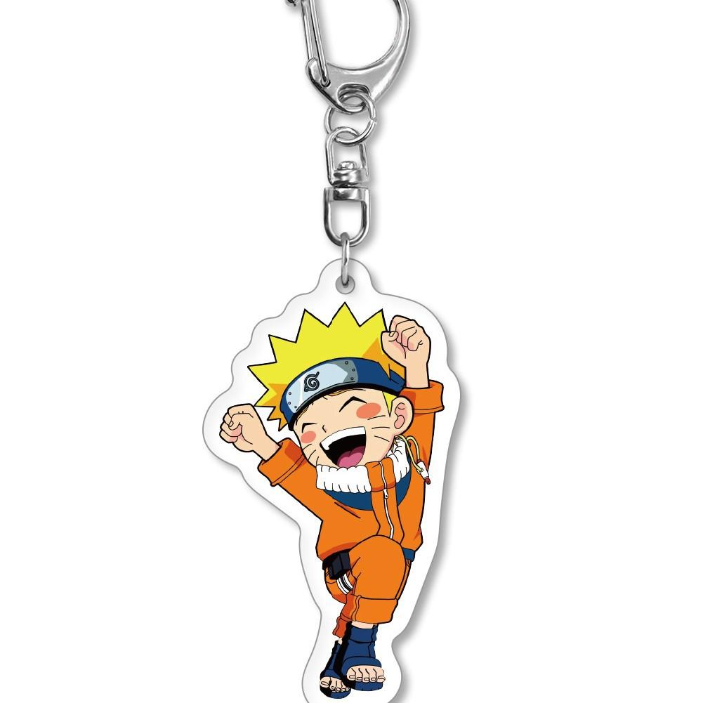 Naruto Anime Keychain Naruto Uzumaki Acrylic Keychain Cute Q Version Keyring Pendant Cosplay Gift For Fans One Piece Shipping