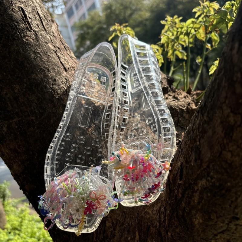 Fashion Shoes Woman Flats Shallow Mouth Transparent Mixed Colors Casual Female Sneakers Square Toe Dress New Lace-Up Floral Solid Leisur