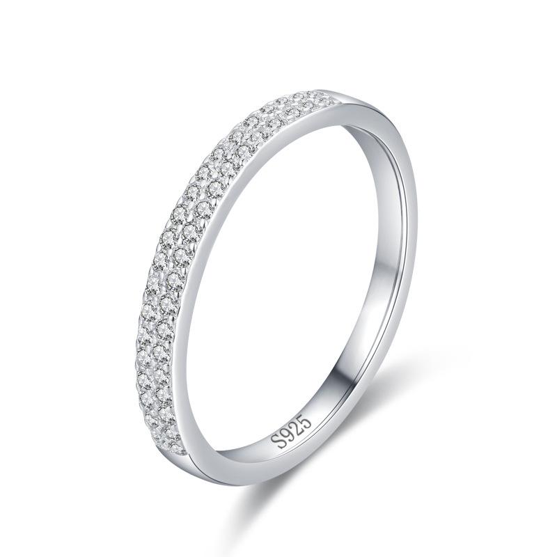 Ada Jewelry Fashion Luxury Full Zircon Joyeria Plata 925 Silver Eternity Band Rings in Bulk