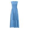 Women's Summer Casual Sleeveless Round Neck High Waist Swing A Line Dress