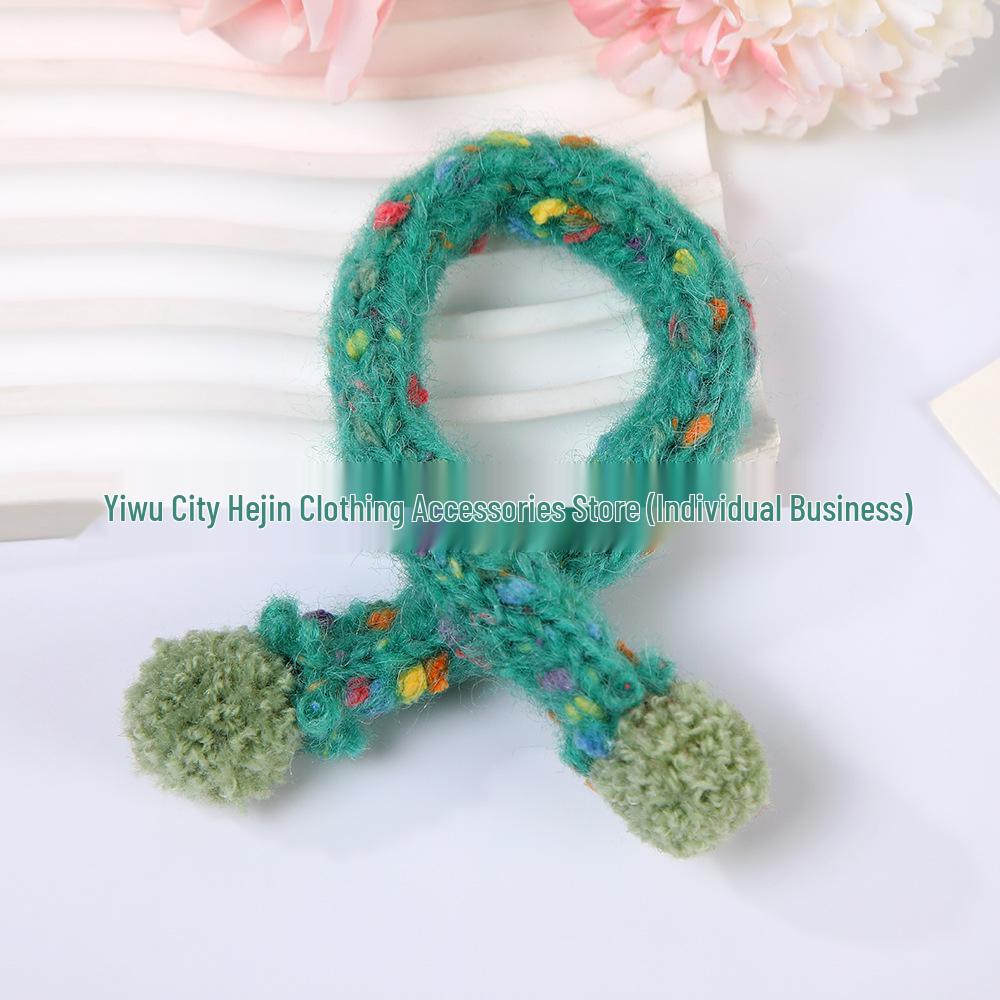 Colorful Knitted Wool Doll Scarf - Cartoon Figure Accessories, DIY Mini Scarf
