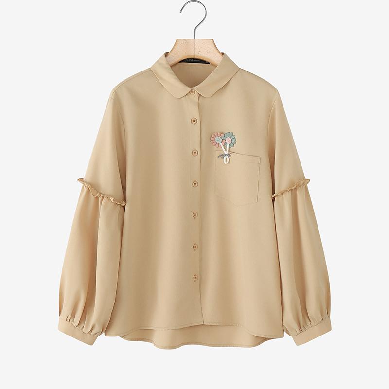 ZANZEA Damen Bluse mit Umlegekragen, lockere, lässige Langarmbluse