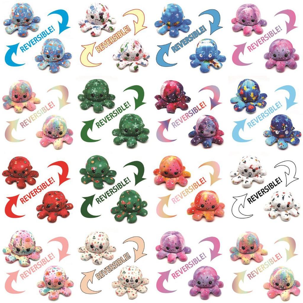 Peluches de Pulpo Reversibles de Doble Cara Perfectos para Regalos de Navidad**