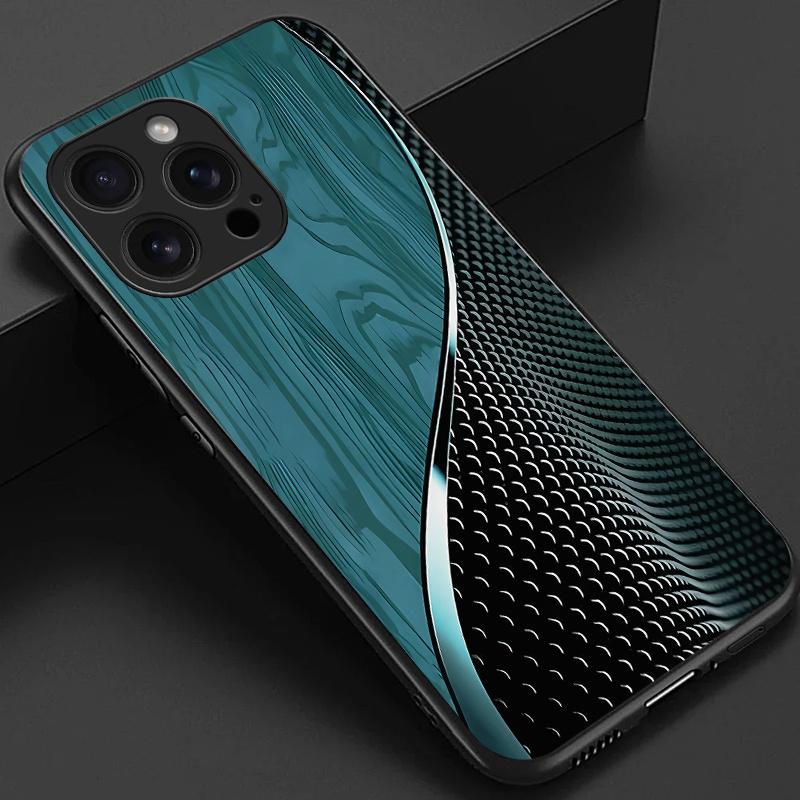 Texture and Scale Design Tempered Glass Phone Case Suitable for iPhone 17 16 15 14 13 12 11 Pro/Max/Plus Shockproof Back Cover