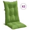 High Back Chair Cushions 2 Pcs. Melange Green 120x50x7 cm Fabric