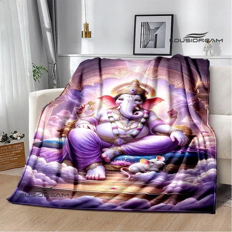 Retro Ganesha Printed Blankets Warm Flannel Blankets Soft and Comfortable Blanket Bed Linings Blankets for Beds Birthday Gift