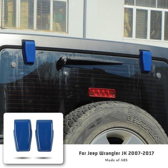 Tailgate Window Glass Hinge Cover Trim Bezels For Jeep Wrangler JK 2007-17 Blue