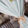 Light Blue Window Curtain in Soft Blue Durability Polyester for Kitchens and Cafe Elegant and Airflow Cafe Drapery