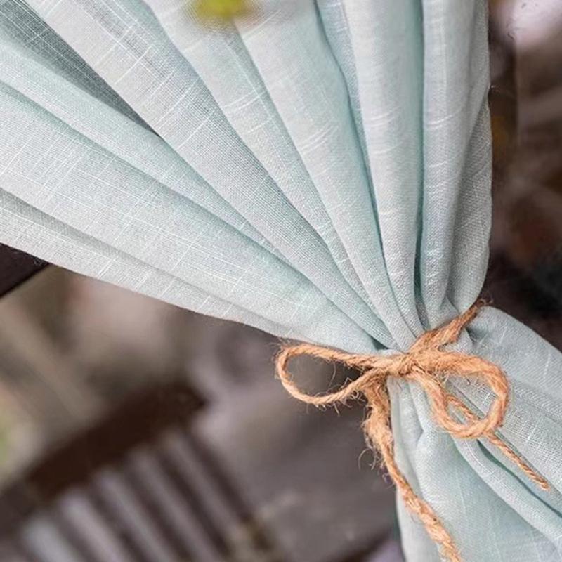 Light Blue Window Curtain in Soft Blue Durability Polyester for Kitchens and Cafe Elegant and Airflow Cafe Drapery