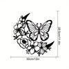 Moon Phase Boho Wall Pediments – Nordic Metal Wall Art with Flowers and Butterflies. Ideal for Moon Phase Wall Hanging and Decor