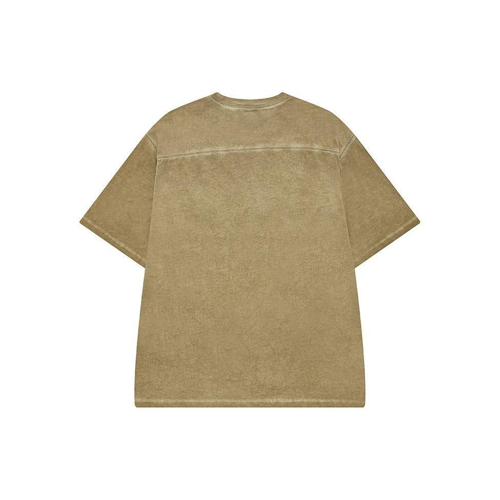 Fila Fusion Street Sport Loose Fit Round Neck Letter Logo Embroidered Short Sleeve T-Shirt Unisex Tops Cloud-Khaki T11U231101FLK