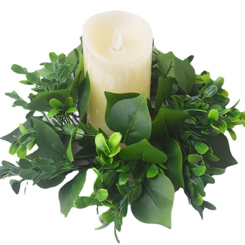 American Imitation Wreath Candle Wreath Eucalyptus Wreath Boxwood Wreath Table Party Decoration Wreath