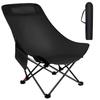 Folding Camping Chair Foldable Fishing Chair Ultralight Compact Beach Chair with Carrying Bag Adjustable for Outdoor Activities