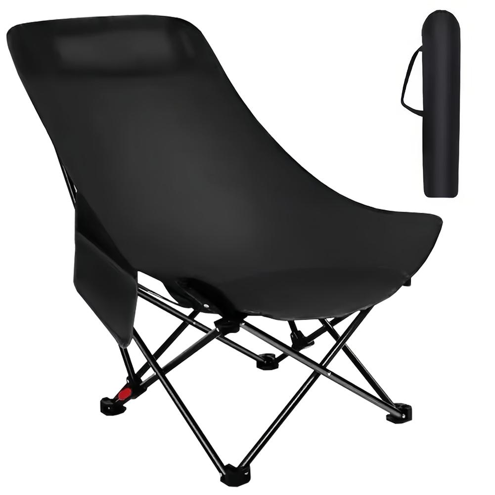 Folding Camping Chair Foldable Fishing Chair Ultralight Compact Beach Chair with Carrying Bag Adjustable for Outdoor Activities